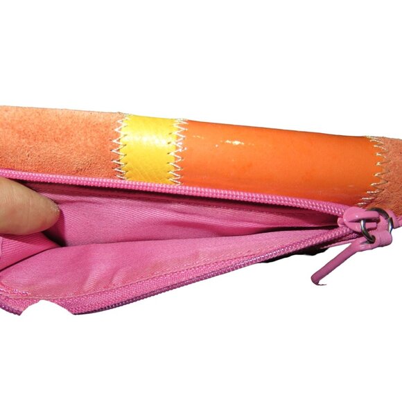 BOGO Fossil Vintage 90"s Mixed Suede & Leather Patchwork Tri-fold Wallet 4 X 6 - Picture 4 of 11